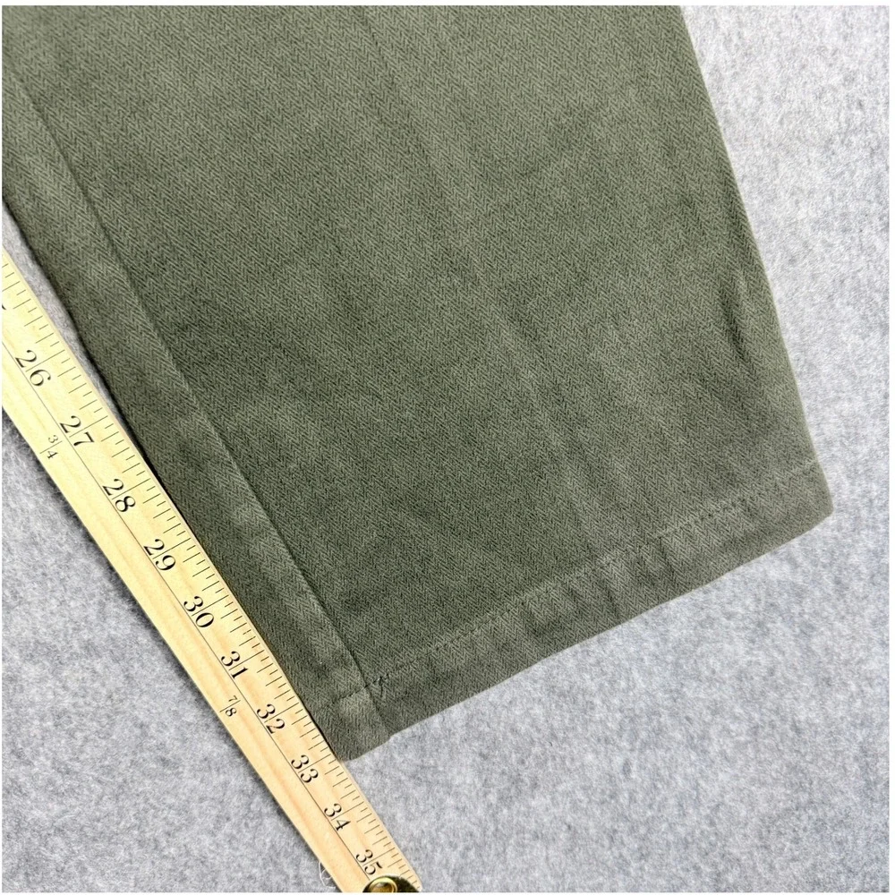 Aquascutum AquaSport Mens 38x33 Olive Green Cotton Pleated Pants Made Italy
